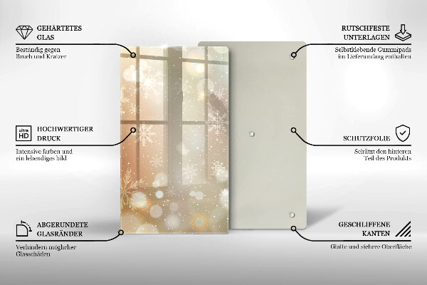 Zaščitna steklena plošča za štedilnik Snežinke