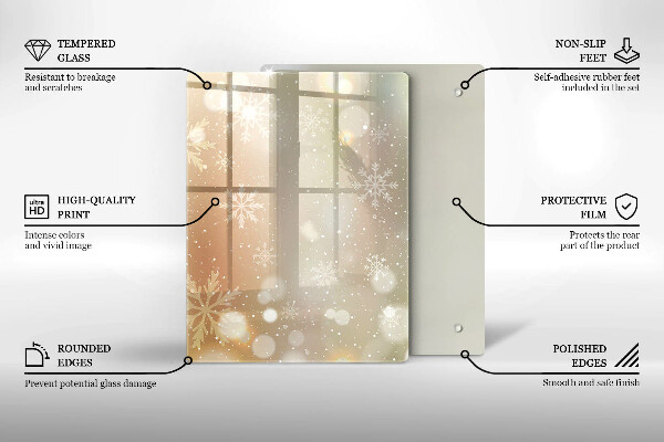 Zaščitna steklena plošča za štedilnik Snežinke