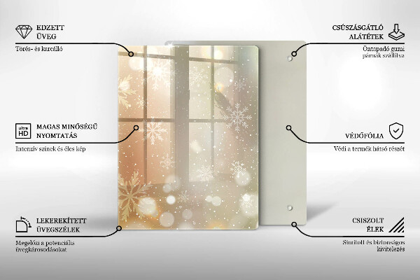 Zaščitna steklena plošča za štedilnik Snežinke