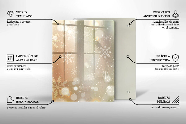 Zaščitna steklena plošča za štedilnik Snežinke