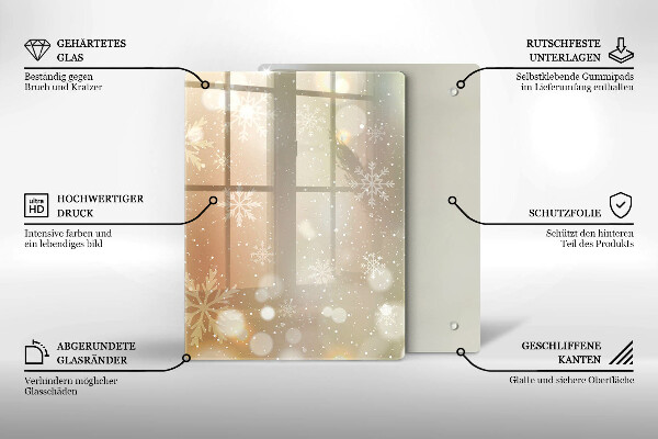 Zaščitna steklena plošča za štedilnik Snežinke