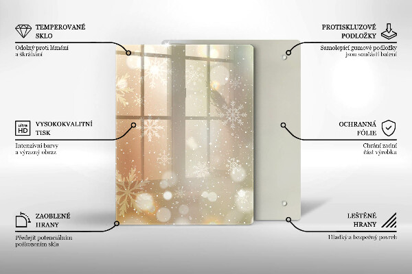 Zaščitna steklena plošča za štedilnik Snežinke