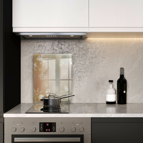 Zaščitna steklena plošča za štedilnik Snežinke