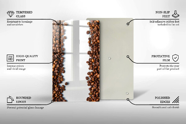 Zaščitna steklena plošča za štedilnik Kavna zrna