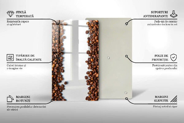 Zaščitna steklena plošča za štedilnik Kavna zrna