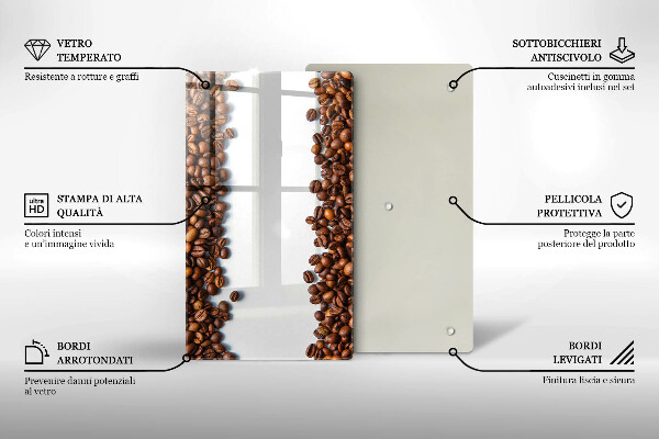 Zaščitna steklena plošča za štedilnik Kavna zrna