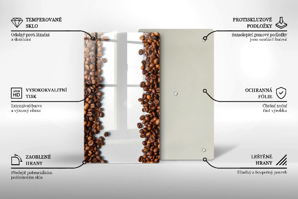 Zaščitna steklena plošča za štedilnik Kavna zrna