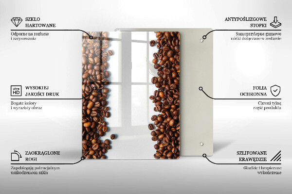 Zaščitna steklena plošča za štedilnik Kavna zrna
