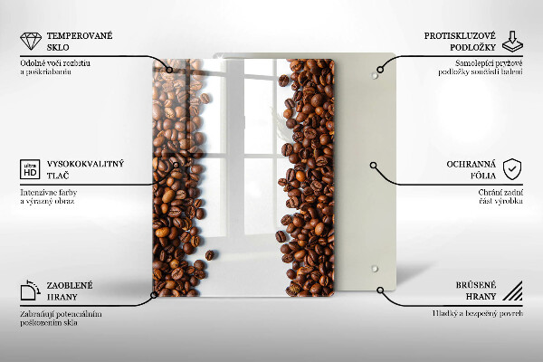 Zaščitna steklena plošča za štedilnik Kavna zrna