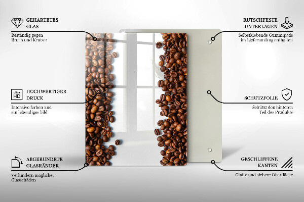 Zaščitna steklena plošča za štedilnik Kavna zrna