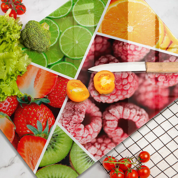 Zaščitna steklena plošča za štedilnik Pisano sadje