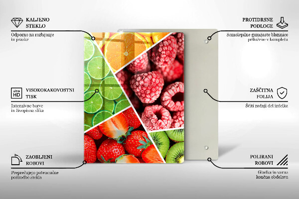 Zaščitna steklena plošča za štedilnik Pisano sadje