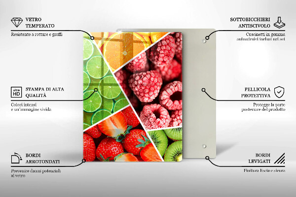 Zaščitna steklena plošča za štedilnik Pisano sadje