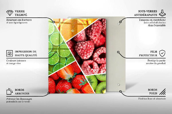 Zaščitna steklena plošča za štedilnik Pisano sadje