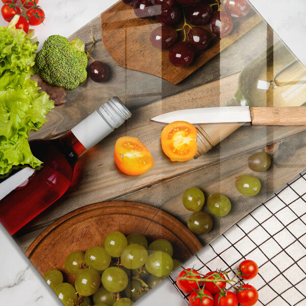 Zaščitna plošča za štedilnik Vinske steklenice in grozdje