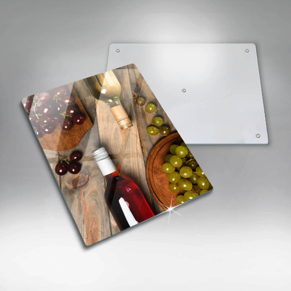 Zaščitna plošča za štedilnik Vinske steklenice in grozdje