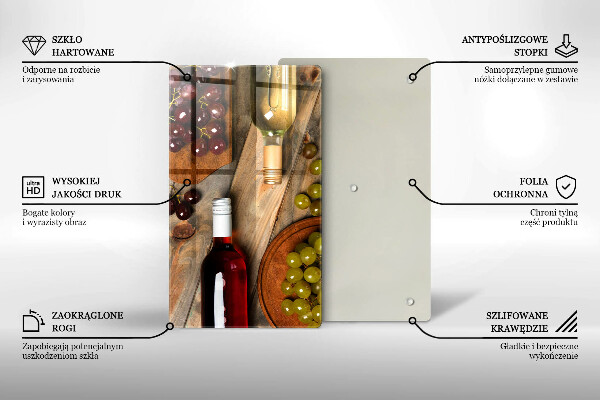 Zaščitna plošča za štedilnik Vinske steklenice in grozdje