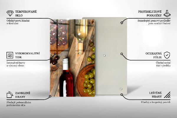 Zaščitna plošča za štedilnik Vinske steklenice in grozdje