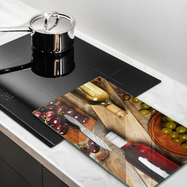 Zaščitna plošča za štedilnik Vinske steklenice in grozdje