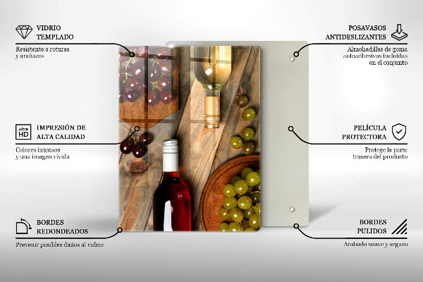 Zaščitna plošča za štedilnik Vinske steklenice in grozdje