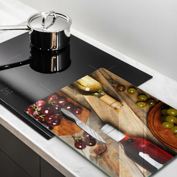 Zaščitna plošča za štedilnik Vinske steklenice in grozdje