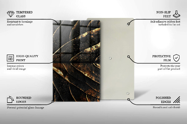 Zaščitna plošča za štedilnik Zlati lističi