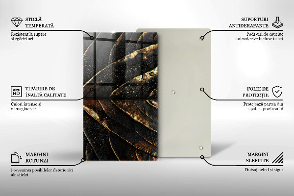 Zaščitna plošča za štedilnik Zlati lističi