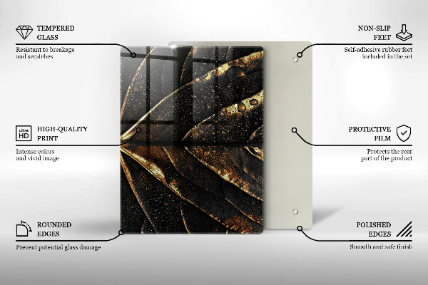 Zaščitna plošča za štedilnik Zlati lističi