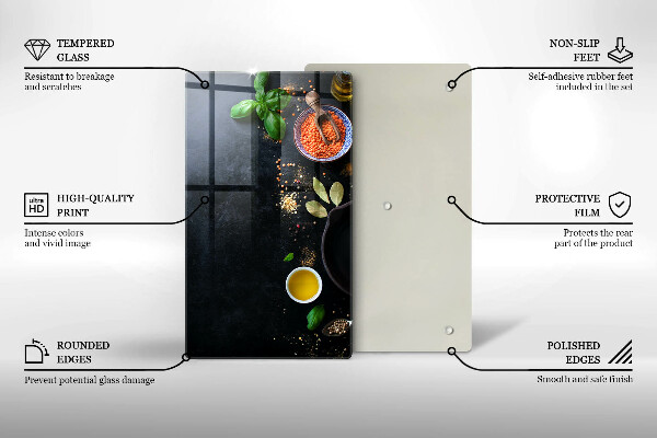 Zaščitna plošča za štedilnik Sklede z začimbami