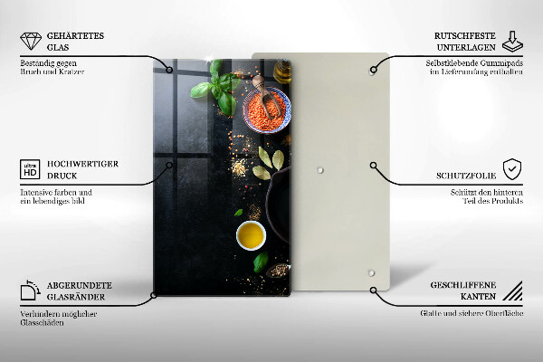 Zaščitna plošča za štedilnik Sklede z začimbami