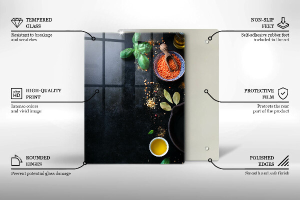 Zaščitna plošča za štedilnik Sklede z začimbami