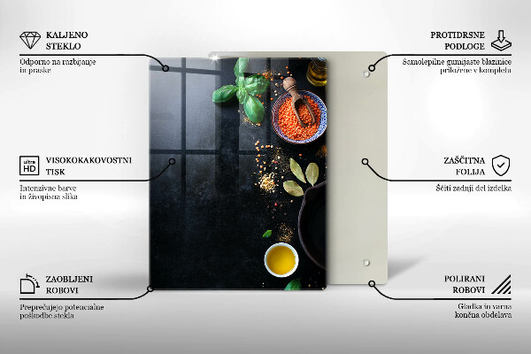 Zaščitna plošča za štedilnik Sklede z začimbami