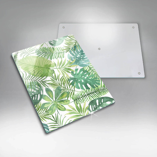 Zaščitna steklena plošča za štedilnik Akvarelni boho listi