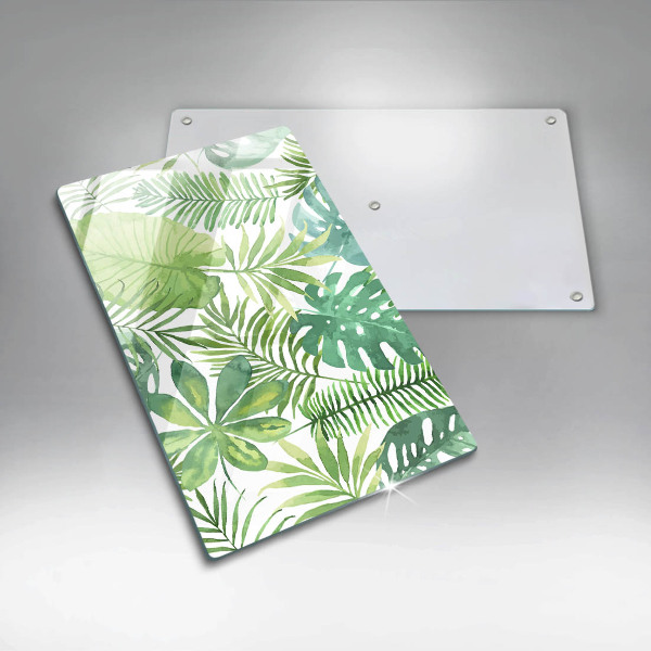 Zaščitna steklena plošča za štedilnik Akvarelni boho listi