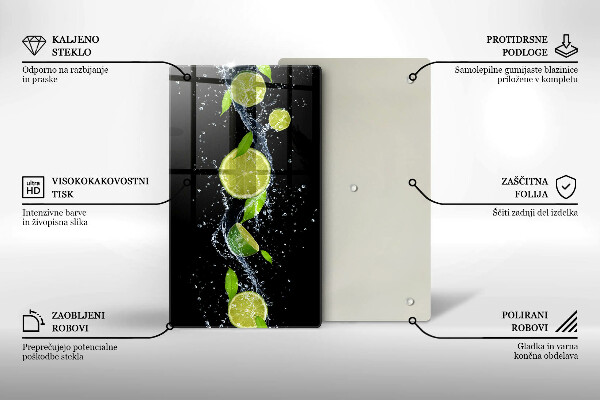 Zaščitna plošča za štedilnik Sočne limete v vodi