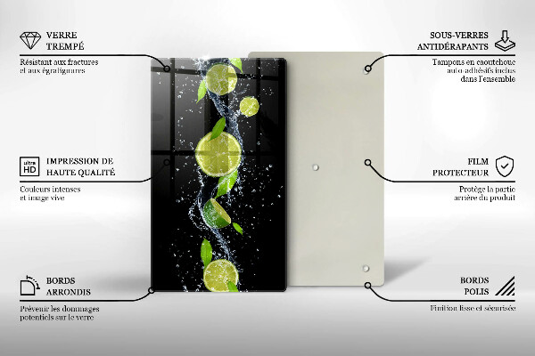 Zaščitna plošča za štedilnik Sočne limete v vodi