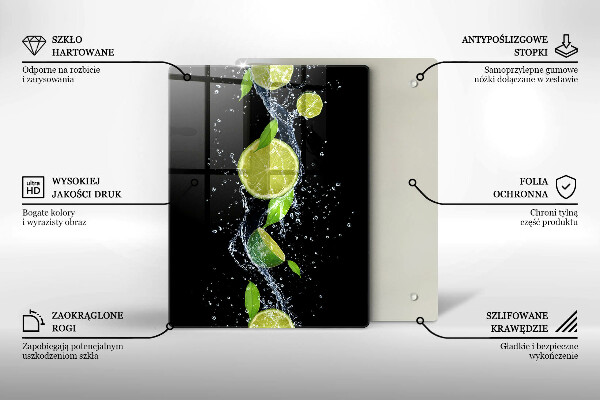Zaščitna plošča za štedilnik Sočne limete v vodi