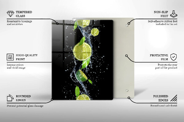Zaščitna plošča za štedilnik Sočne limete v vodi