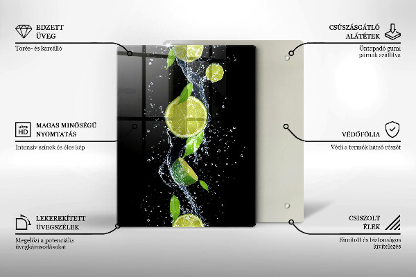 Zaščitna plošča za štedilnik Sočne limete v vodi