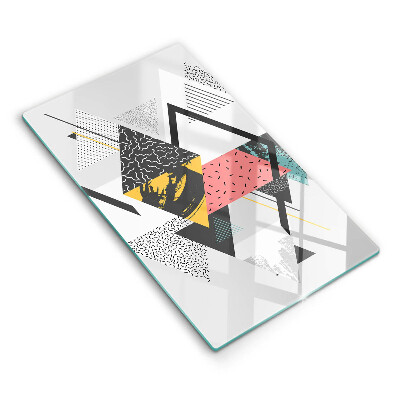 Zaščitna steklena plošča za štedilnik Abstraktni trikotniki