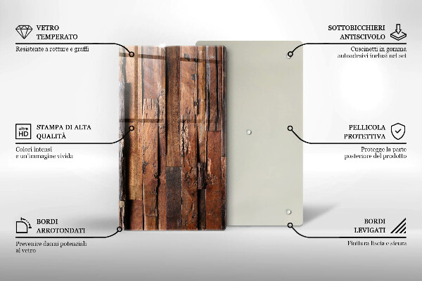 Zaščitna steklena plošča za štedilnik Dekorativne lesene plošče