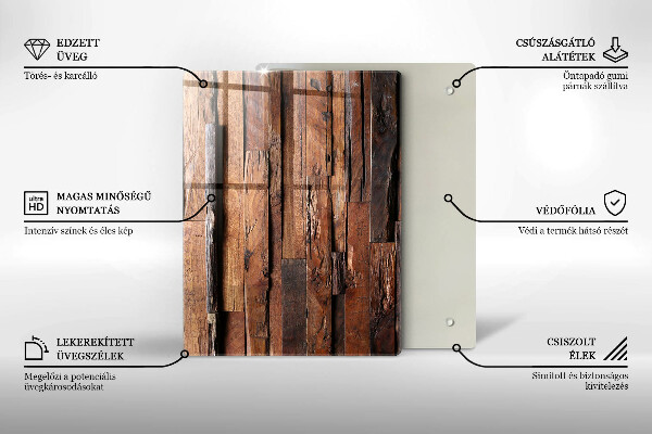 Zaščitna steklena plošča za štedilnik Dekorativne lesene plošče