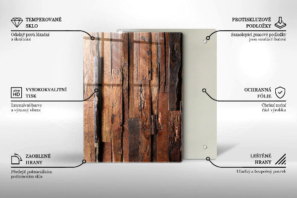 Zaščitna steklena plošča za štedilnik Dekorativne lesene plošče