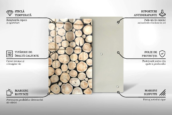 Zaščitna plošča za štedilnik Lesena debla