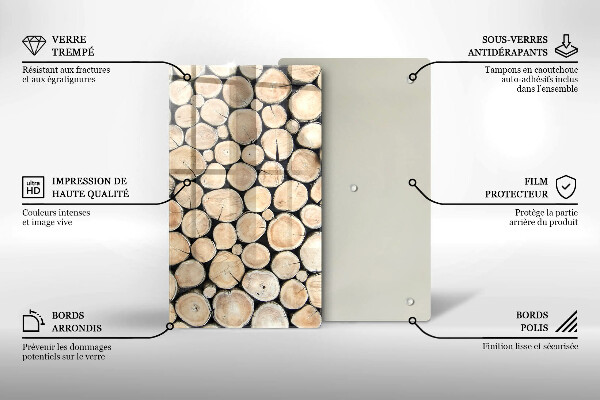 Zaščitna plošča za štedilnik Lesena debla