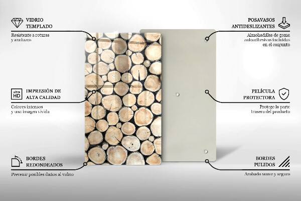 Zaščitna plošča za štedilnik Lesena debla