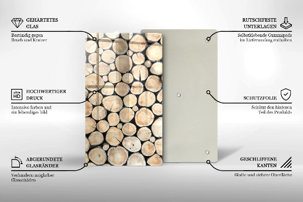 Zaščitna plošča za štedilnik Lesena debla