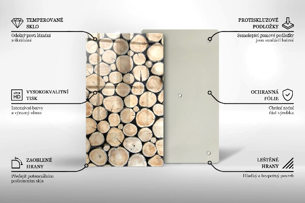 Zaščitna plošča za štedilnik Lesena debla