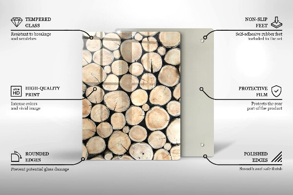 Zaščitna plošča za štedilnik Lesena debla