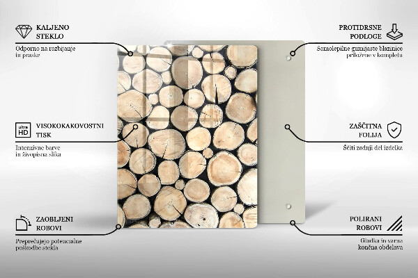 Zaščitna plošča za štedilnik Lesena debla